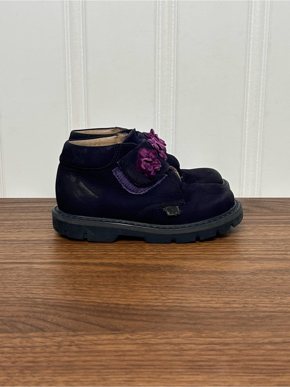 Elefanten dark Purple Flower Strap boots made in Brazil toddler girls kids 8